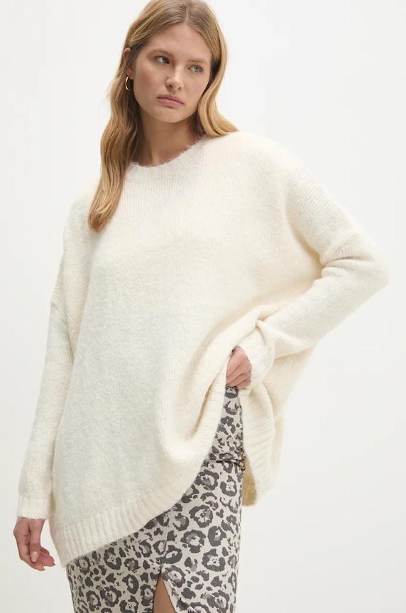 Answear Lab pulover de lana grosime medie bej SP4204.ums