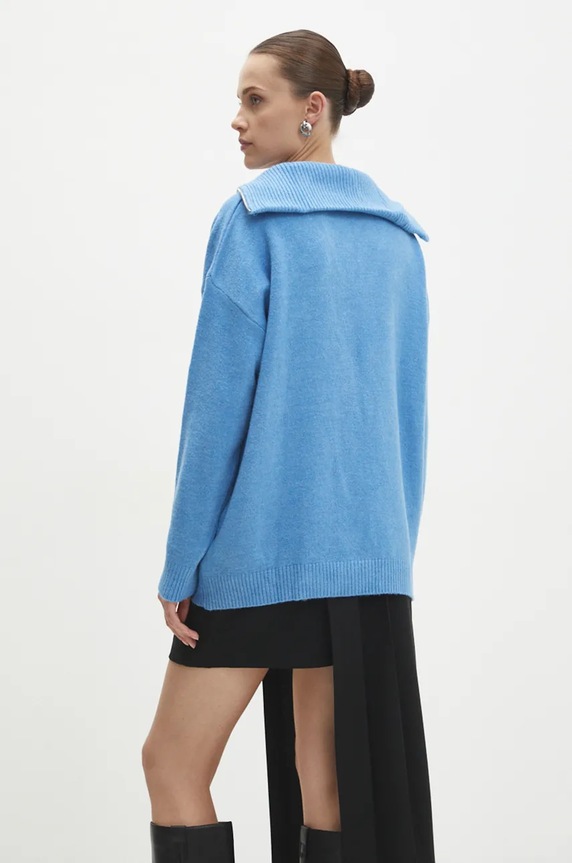 Odzież Answear.LAB sweter z wełną 21745.tms niebieski