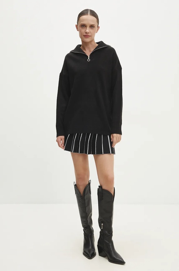 Answear.LAB sweter z wełną 21745.tms czarny WZ24