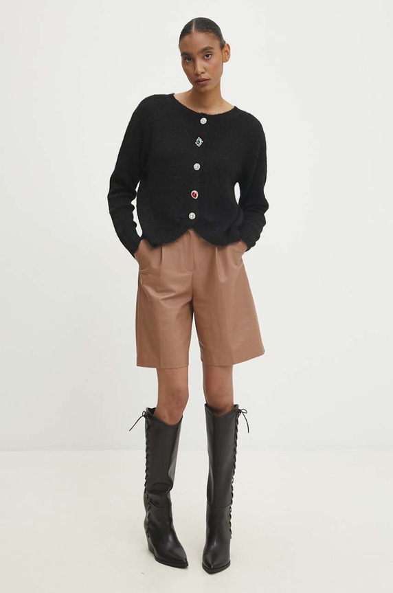 Answear Lab cardigan de lana lu2411.fos negru WA25