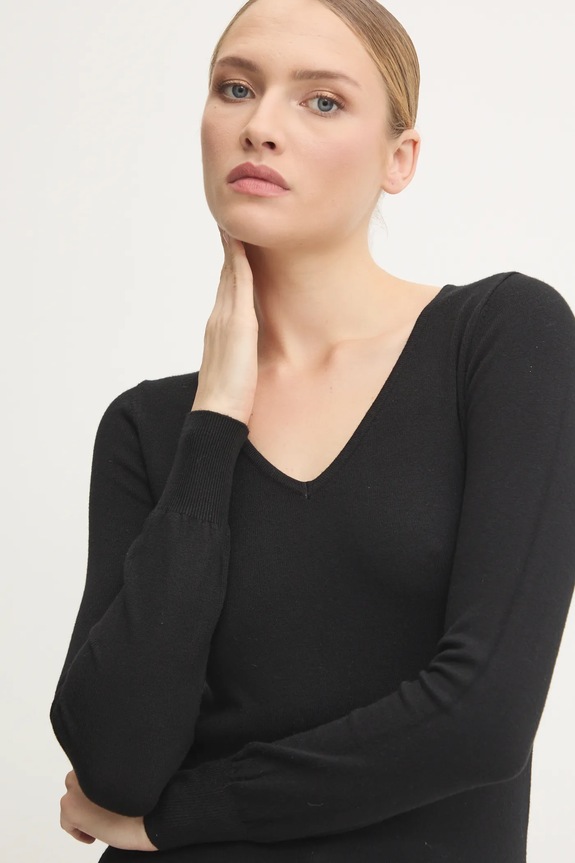 Pulover s dodatkom kašmira Answear.LAB s dodatkom vune crna ASF2620.flk