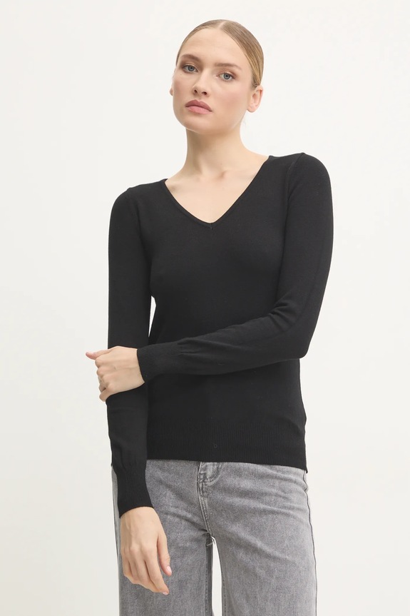 Pulover s dodatkom kašmira Answear.LAB crna ASF2620.flk