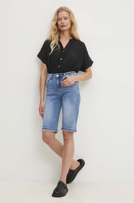 Jeans kratke hlače Answear.LAB Drugo modra hm5285.fh