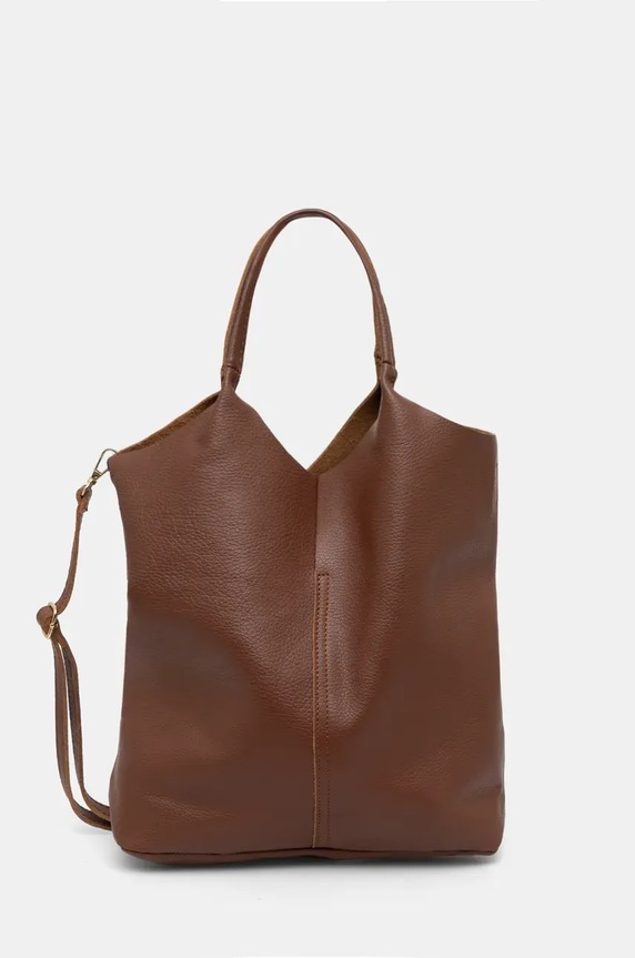 Answear Lab borsa a mano in pelle pelle fiore marrone 916.1HWK