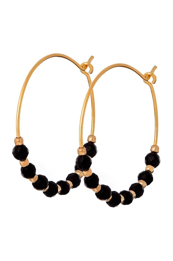 ANIA KRUK orecchini in argento placcato in oro Oval pietra naturale oro SAKKN1440Z