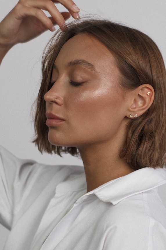 ANIA KRUK aranyozott ezüst fülbevaló Piercing Rock It SRUKS0350Z arany ZS26