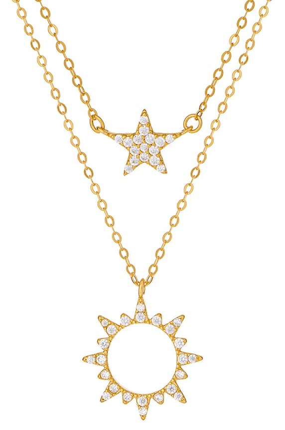 Stříbrný pozlacený náhrdelník ANIA KRUK pozlacení zlatá SRUNS0050Z