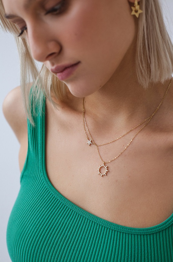 Stříbrný pozlacený náhrdelník ANIA KRUK SRUNS0050Z zlatá ZA00