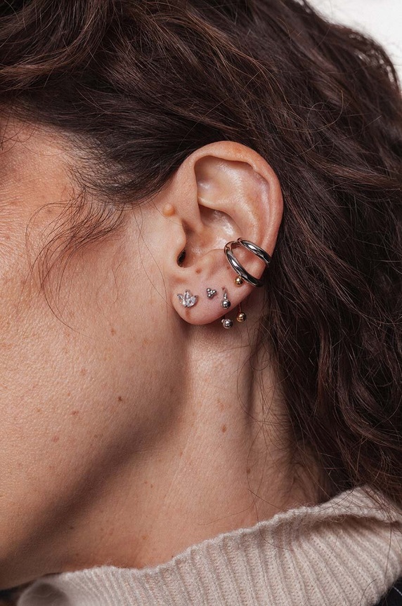 Dodaci Srebrna naušnica ANIA KRUK ROCK IT SRUKC0872 srebrna