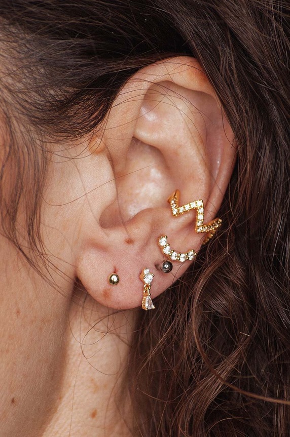 Kiegészítők ANIA KRUK aranyozott ezüst fülbevaló ROCK IT SRUKC0902Z arany