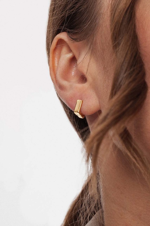 Dodaci Srebrne naušnice presvučene zlatom ANIA KRUK Rock It SRUKS0990Z zlatna