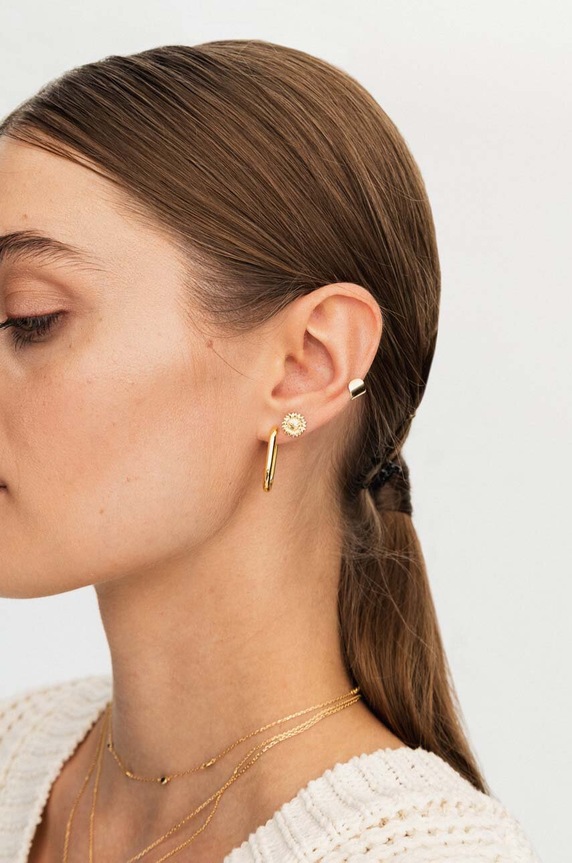 Αξεσουάρ Ασημένια επιχρυσωμένα σκουλαρίκια ANIA KRUK BELIEVE SAKKS2270Z χρυσαφί