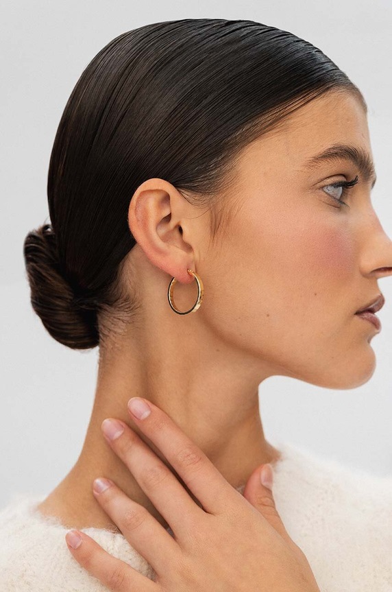 ANIA KRUK kolczyki ze srebra pokrytego złotem VINTAGE złoty SLTKS2840Z