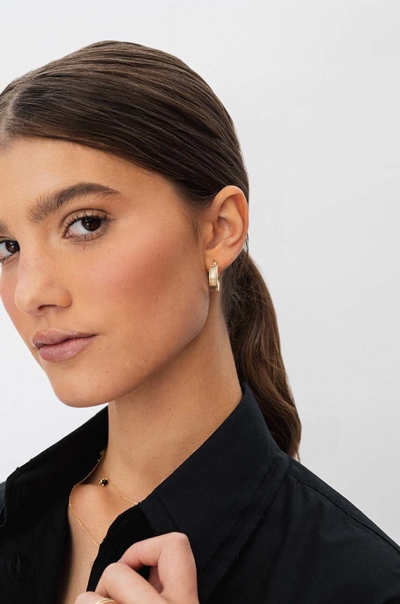 Ασημένια επιχρυσωμένα σκουλαρίκια ANIA KRUK VINTAGE χρυσαφί SLTKS2850Z