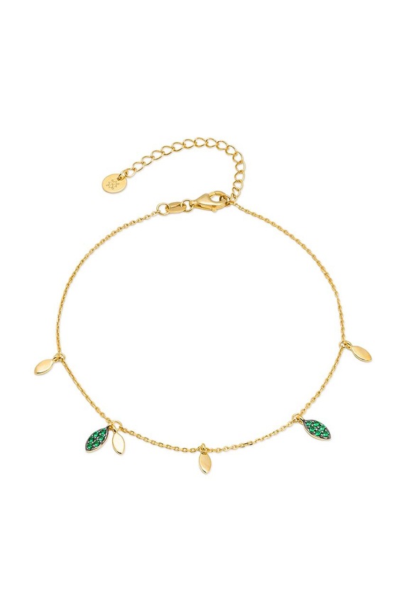 Pozlaćena srebrna narukvica za gležanj ANIA KRUK SUGAR srebro zlatna STNAC1416Z