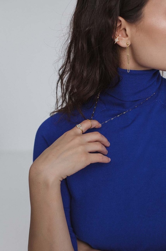 Δαχτυλίδι από επιχρυσωμένο ασήμι ANIA KRUK SKY SMRPS0140Z χρυσαφί ZA00