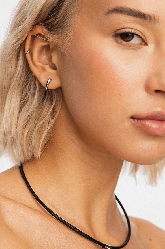 Dodatki Srebrni uhani ANIA KRUK TRENDY SJDKS0020 srebrna