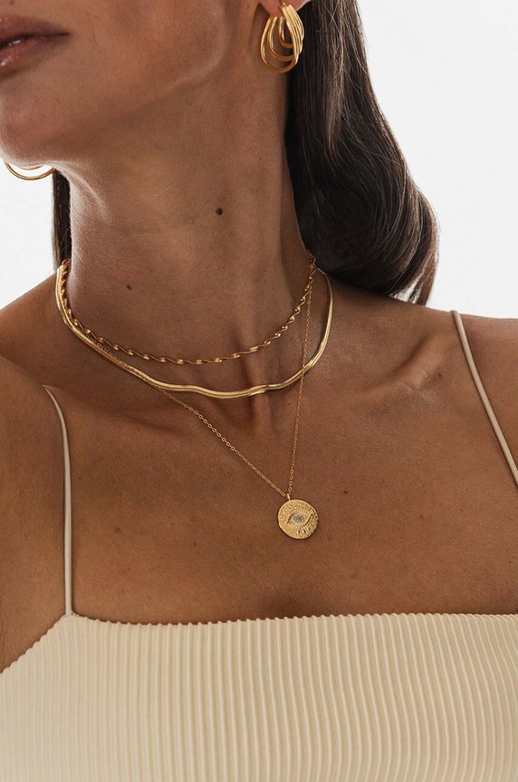 Kiegészítők ANIA KRUK aranyozott ezüst nyaklánc VINTAGE SJDNC0152Z arany