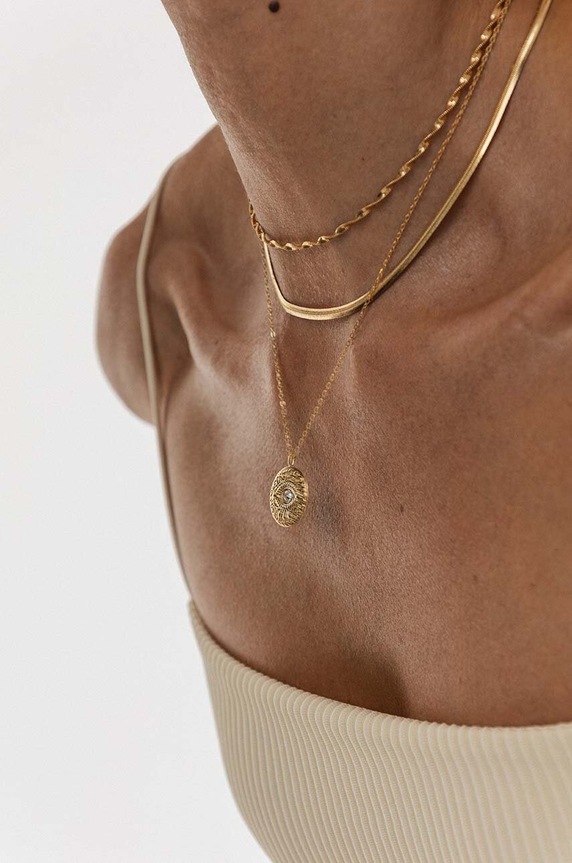 ANIA KRUK aranyozott ezüst nyaklánc VINTAGE SJDNC0152Z