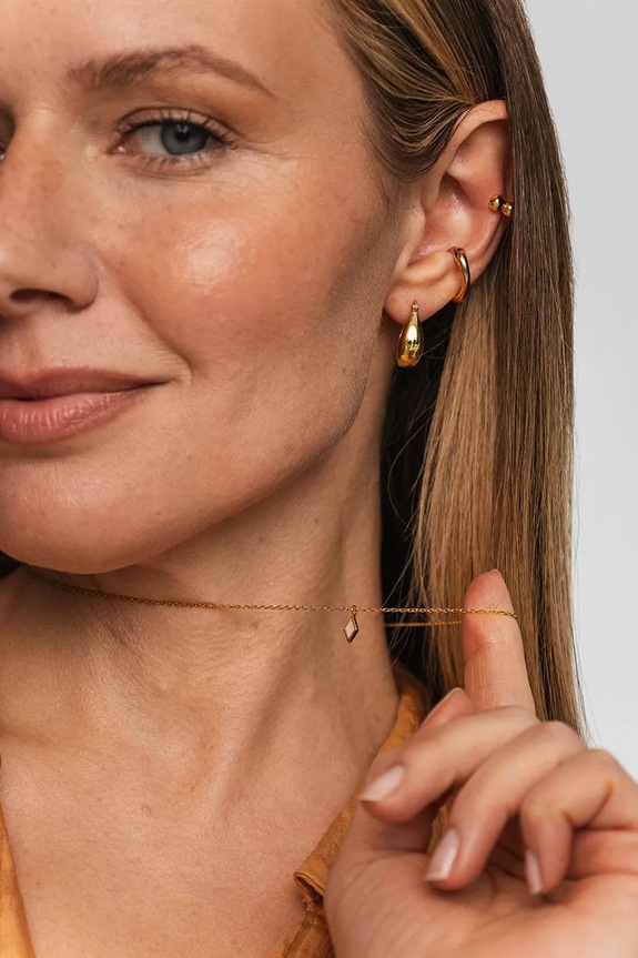 Srebrna ogrlica prevučena zlatom ANIA KRUK DUO zlatna SMRNY1359Z