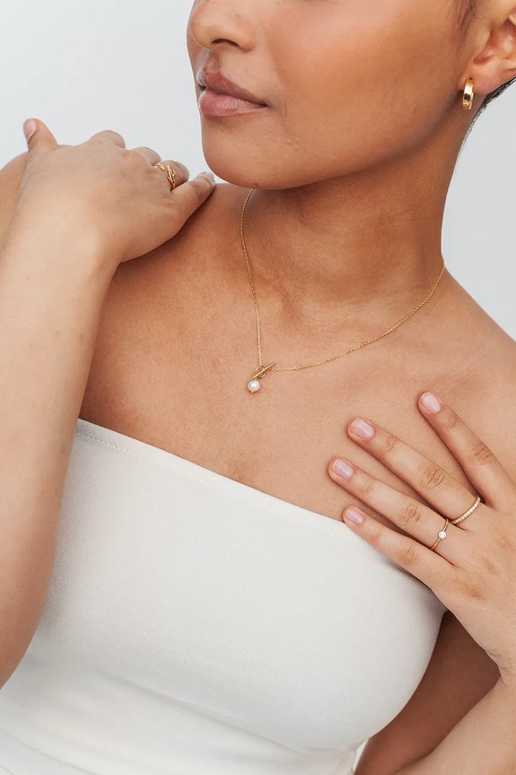 Κολιέ από επιχρυσωμένο ασήμι ANIA KRUK ARIEL χρυσαφί SLTNP3142Z