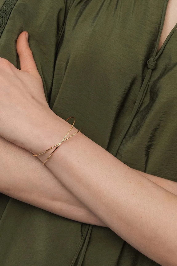 Pozlátený strieborný náramok ANIA KRUK TRENDY zlatá SSIAS0880Z