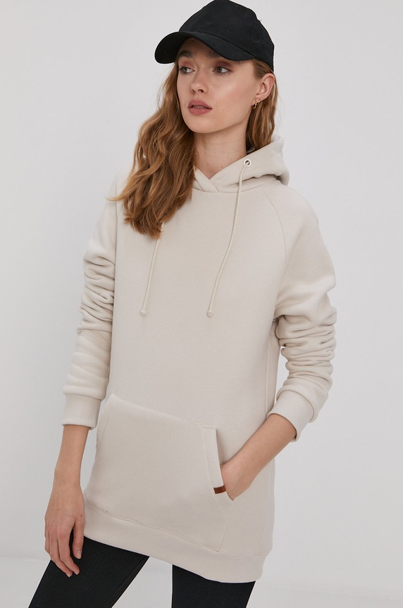 MUUV. pamut melegítőfelső Smooth Cotton bézs bluza.SMOOTH.COTTON