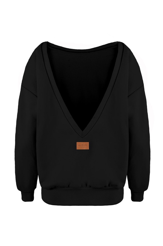 MUUV felpa in cotone nero bluza.z.wycieciem.SOFT