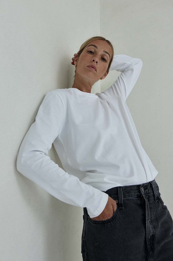 MUUV. longsleeve BASIC z elastanem biały longsleeve.BASIC.white