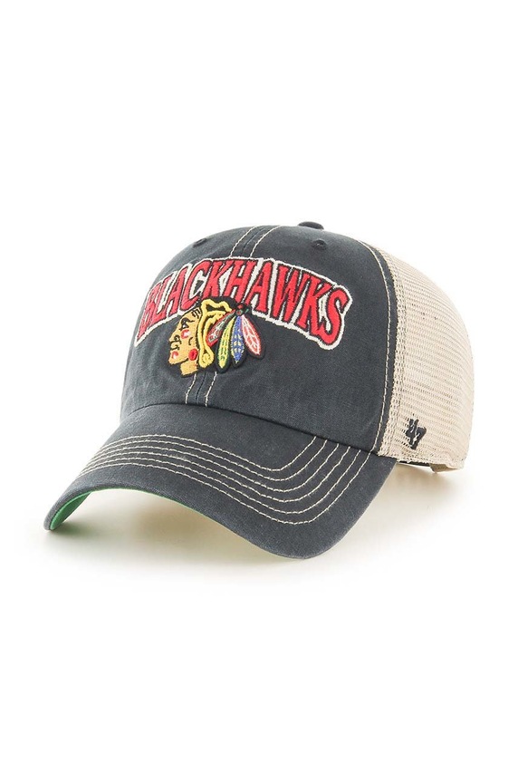 47 brand czapka z daszkiem NHL Chicago Blackhawks aplikacja czarny H.TSCLA04LAP.VB
