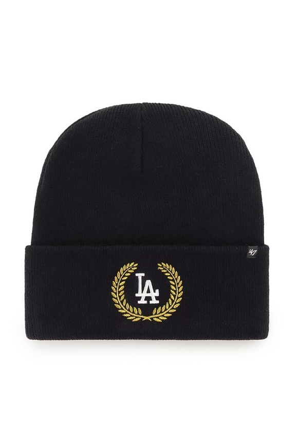 47brand șapcă din amestec de lână Mlb Los Angeles Dodgers cu un amestec de lana negru B.LRLMT12ACE.BK