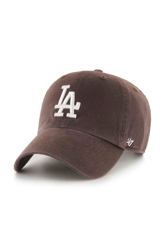 47 brand czapka z daszkiem bawełniana MLB Los Angeles Dodgers aplikacja brązowy B.NLRGW12GWS.BWA