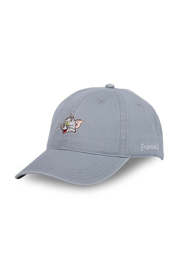 Βαμβακερό καπέλο του μπέιζμπολ Capslab x Tom & Jerry απλικέ γκρί CL.TAJ4.1.CD.CAT