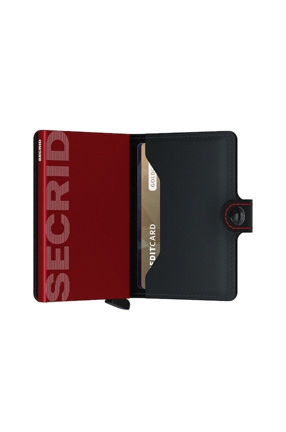 Secrid - Portfel skórzany MM.Black.Red czarny