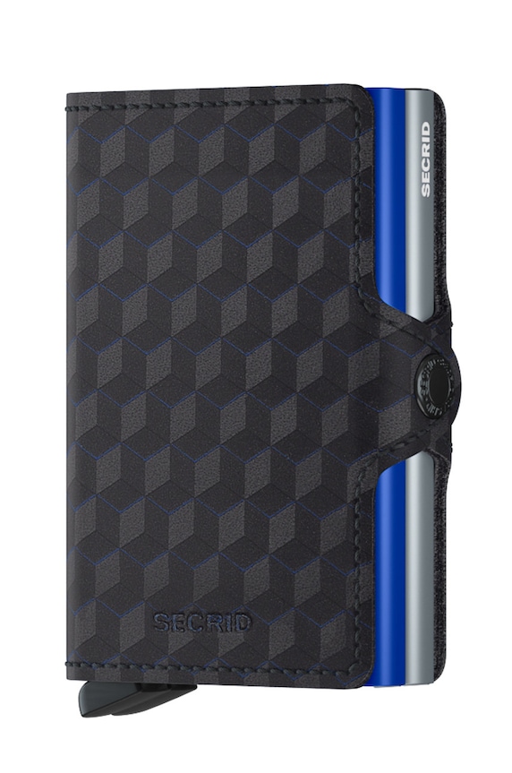 Secrid bőr pénztárca mintás fekete TOp.Titanium.Blue