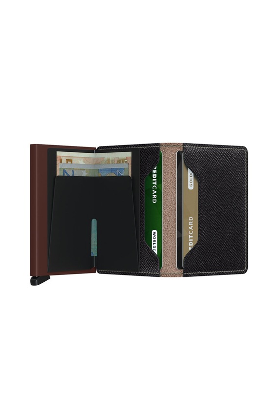 Accesorii Secrid Portofel de piele SSa.Brown negru