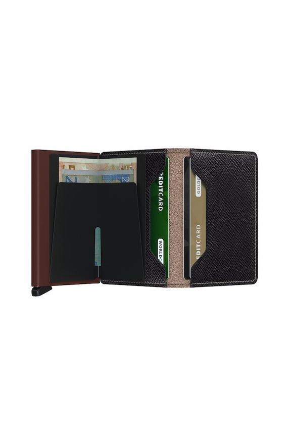 Accesorii Secrid Portofel de piele SSa.Brown negru