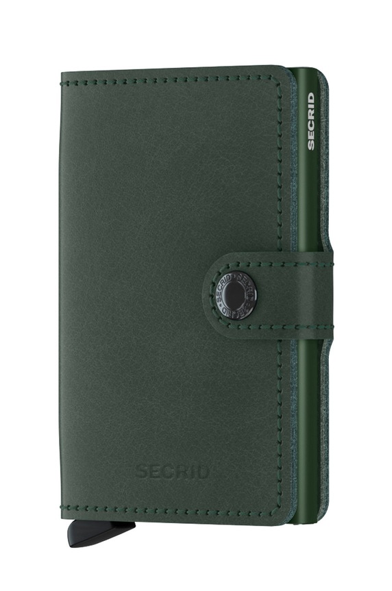 Secrid - Kožni novčanik bez uzorka zelena M.Green