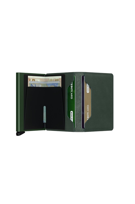 Secrid portofel de piele verde SO.Green
