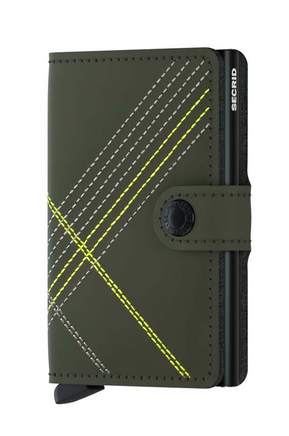 Secrid - Portfel skórzany drobny wzór zielony MSt.Linea.Lime