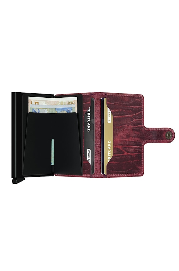 Accesorii Secrid portofel de piele MDM.Bordeaux rosu