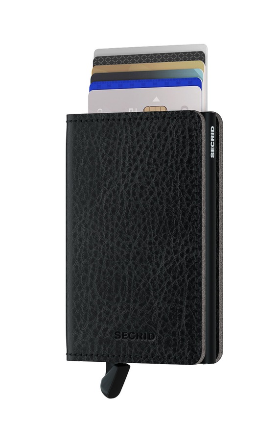 Δερμάτινο πορτοφόλι Secrid SVg.Black.Black μαύρο ZA00