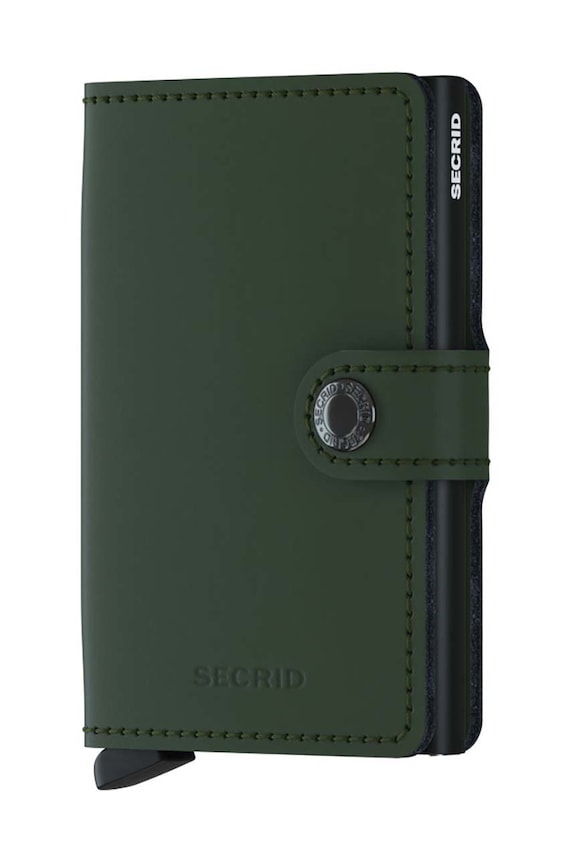 Secrid wallet grain leather black MM.Green.Black
