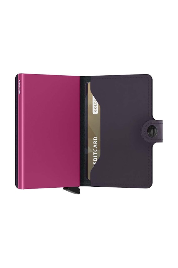 Кожаный кошелек Secrid Miniwallet Matte Dark Purple-Fuchsia фиолетовой MM.Dark.Purple.Fuchsia