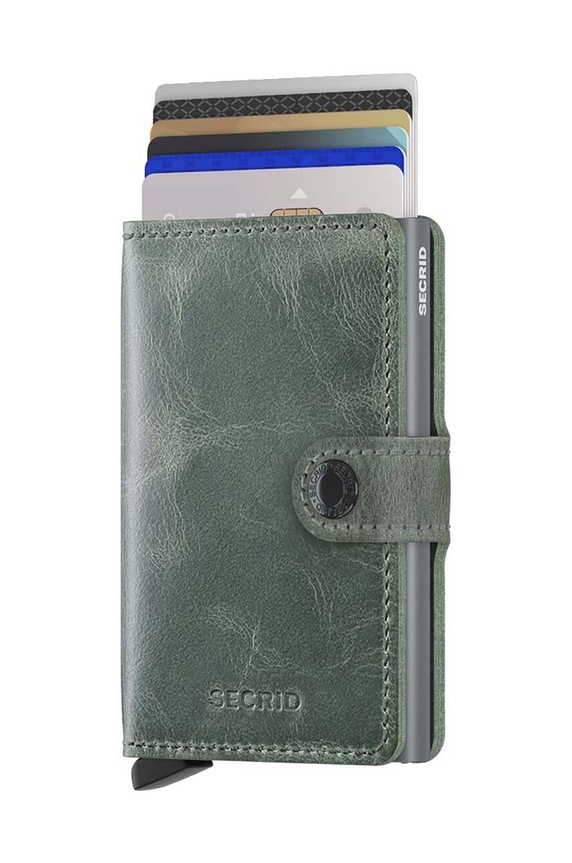 Secrid portofel de piele Miniwallet Vintage Sage MV.Vintage.Sage verde ZA00