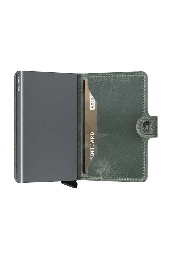 Secrid portofel de piele Miniwallet Vintage Sage verde MV.Vintage.Sage