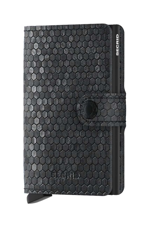 Secrid portfel skórzany Miniwallet Hexagon Black skóra licowa czarny MHe.Black