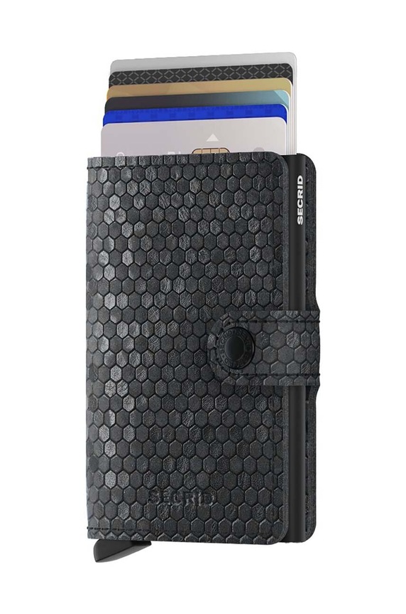 Secrid portfel skórzany Miniwallet Hexagon Black MHe.Black czarny ZA00