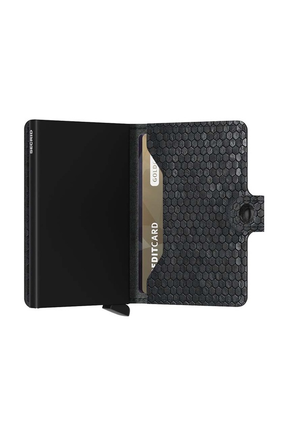 Secrid portfel skórzany Miniwallet Hexagon Black czarny MHe.Black
