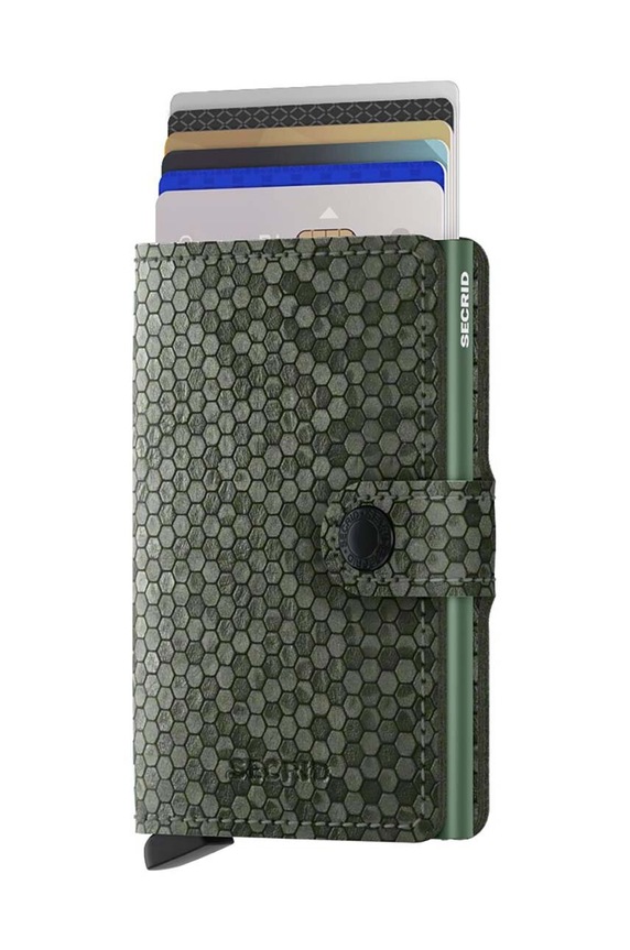 Secrid portfel skórzany Miniwallet Hexagon Green MHe.Green zielony ZA00